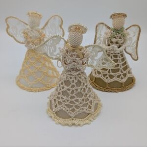 Vintage Handcrafted Lace Angel Ornaments